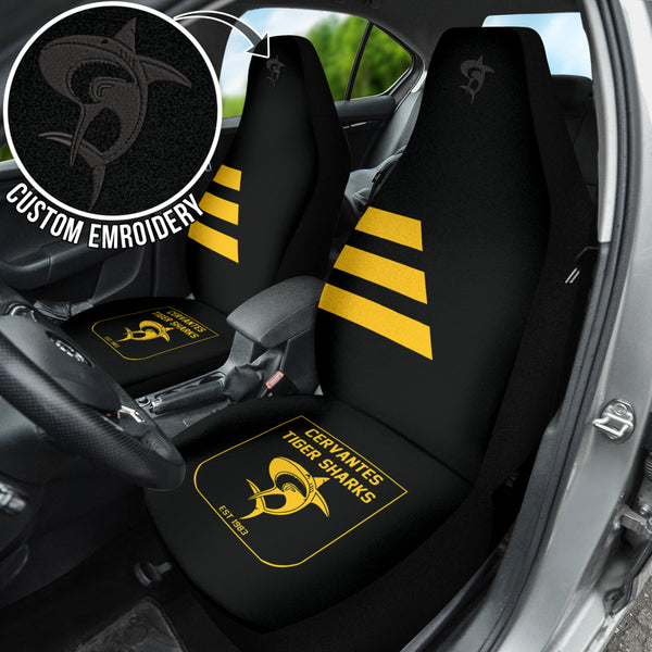 Cervantes Embroidered Gold Tiger Sharks Seat Covers