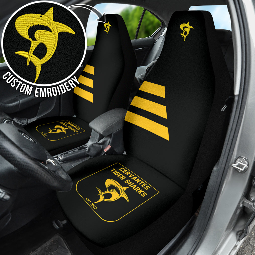 Cervantes Embroidered Gold Tiger Sharks Seat Covers